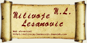 Milivoje Lešanović vizit kartica